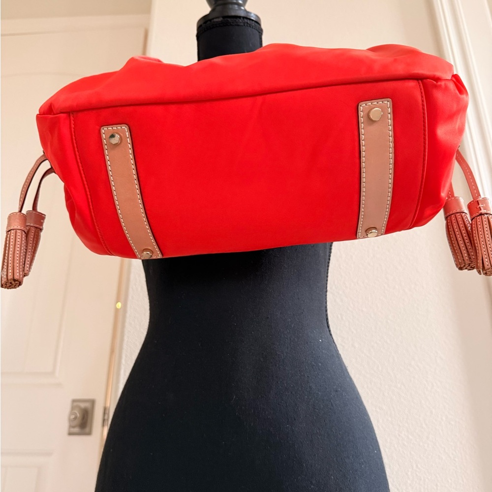 Kate Spade Nylon Orange Tote with Tan Leather Accents - Picture 7 of 15